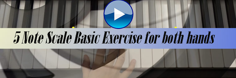 5 note scale two hand basic finger execs for beginning students